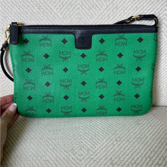 MCM Handbags - MCM Emerald and Black Pouch